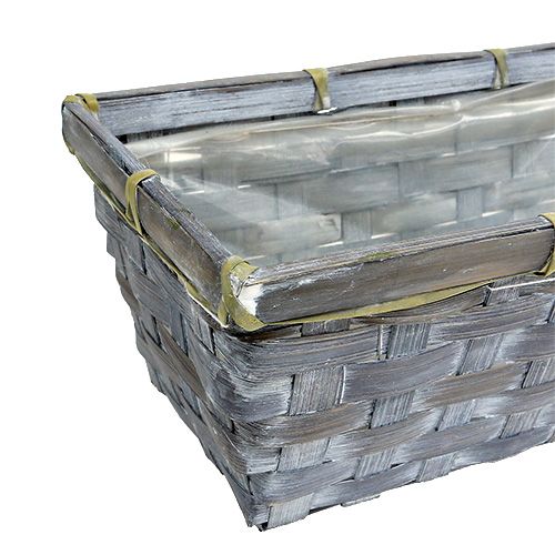 Floristik24 Spånkorgset växtkorg vit/grå/brun 6 st. 25/12 cm