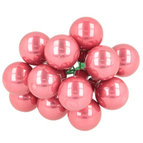 Julgranskulor på tråd, set med mini glänsande speglade bär, 20 mm, 140 bitar | Floristik24.se