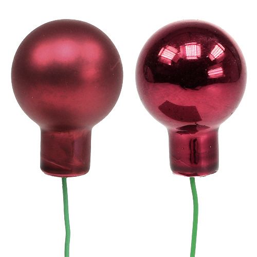 Artikel Mini julkula röd, rosa glas spegelbär Ø20mm 140p