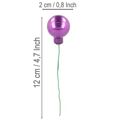 Mini julgranskulor på tråd, färgglada speglade bär, 25 mm, 140 bitar | Floristik24.se