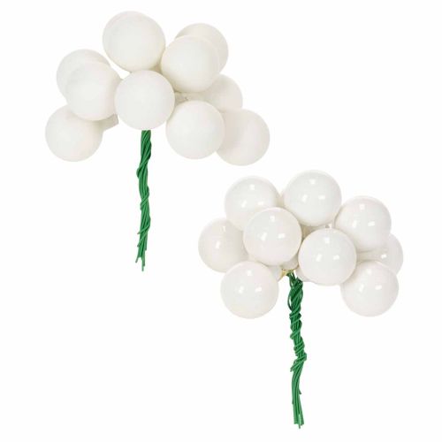Speglade bär mini glaskulor på tråd, vita, 25 mm, 140 stycken köpa | Floristik24.se