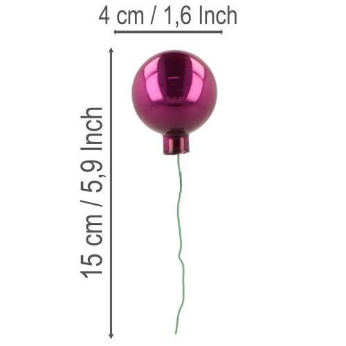 Mini julgranskulor på tråd, speglade bär, färgglada, 40 mm, 32 bitar | Floristik24.se