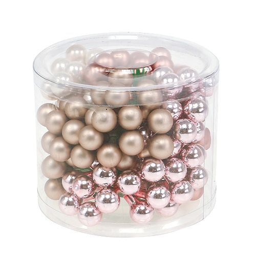 Floristik24 Spegelbär krämrosa mix 15mm 140p