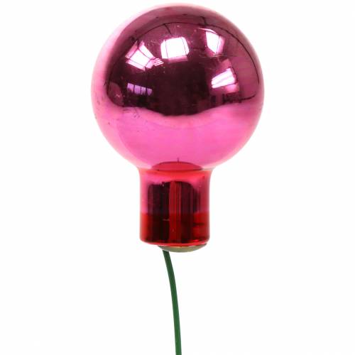 Floristik24 Juldekoration spegel bär glas rosa Ø2cm 144p