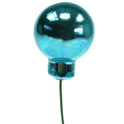Floristik24 Juldekoration spegel bär glas turkos Ø2cm 144p