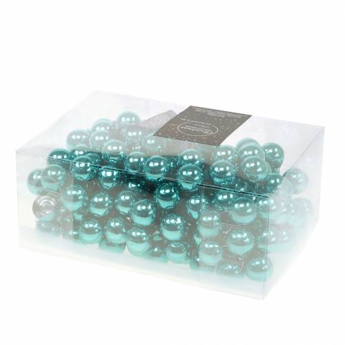 Floristik24 Juldekoration spegel bär glas turkos Ø2cm 144p