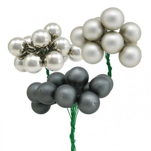 Artikel Mini julkulor antracit, silver spegelbär Ø20mm 140 st