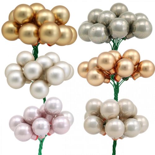 Floristik24 Mini julkula metallic glas spegel bär Ø20mm 140st
