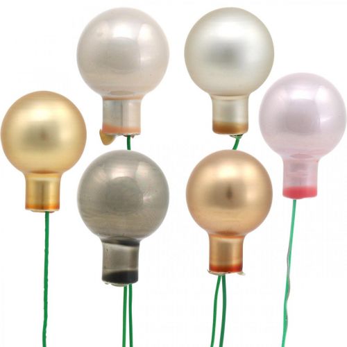 Floristik24 Mini julkula metallic glas spegel bär Ø20mm 140st