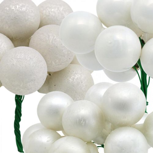 Floristik24 Mini julkulor vit marmorerade diverse spegelbär Ø25mm 140 st