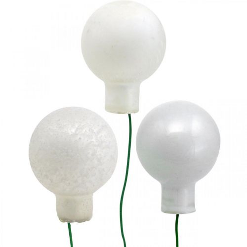 Floristik24 Mini julkulor vit marmorerade diverse spegelbär Ø25mm 140 st