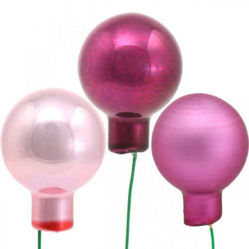 Floristik24 Mini Julkula Rosa Glas Spegel Bär Bär Ø20mm 140 st