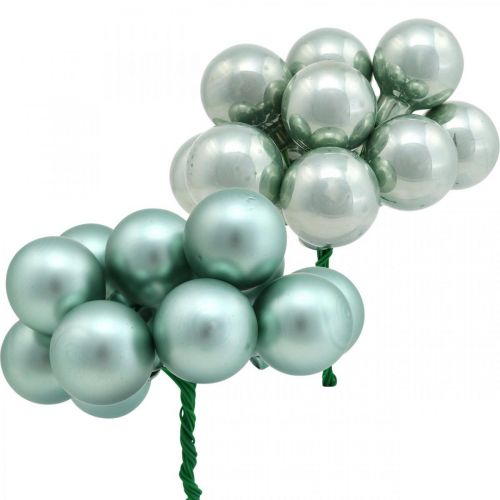 Floristik24 Mini julkulor mint spegel bär glas Ø25mm 140st