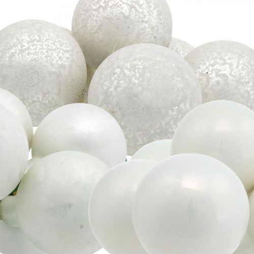 Floristik24 Mini julboll vit spegel bär glas Ø40mm mix 32st