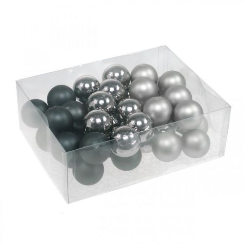 Artikel Mini julkulor silver, antracitglas Ø40mm mix 32 st