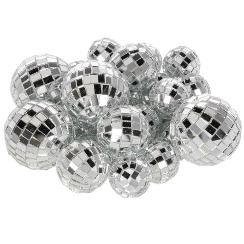 Dekorativa spegelkulor, festdekorationselement, silver, 2-4 cm, 50 stycken köpa | Floristik24.se