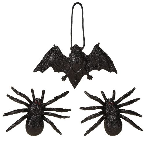 Artikel Spindel-, fladdermusfigurer svarta 10 cm, 14 cm 3 stycken