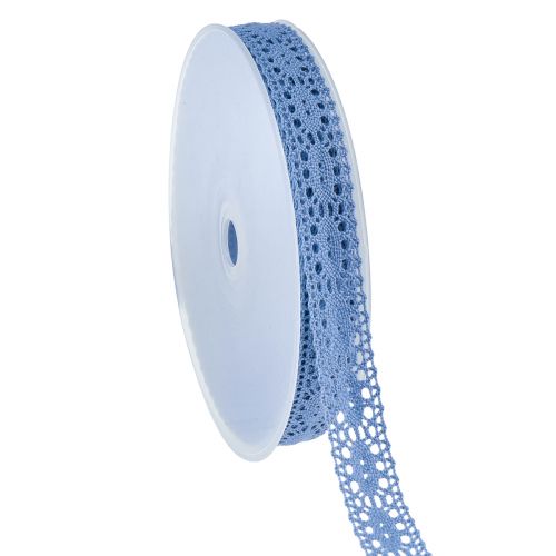 Artikel Spetsband jeans blå dekorationsband smycken band B13mm L20m