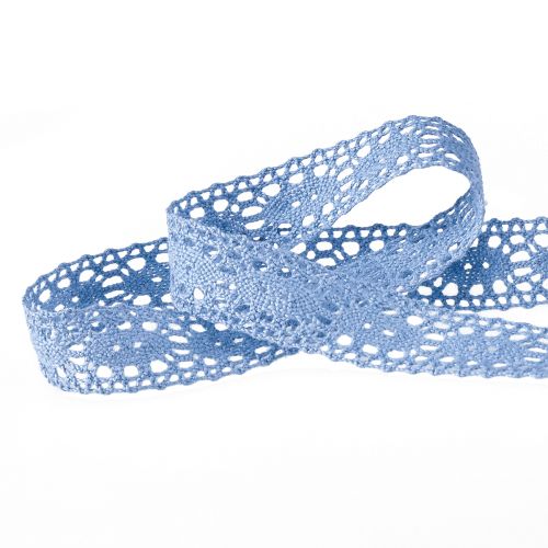 Artikel Spetsband jeans blå dekorationsband smycken band B18mm L20m