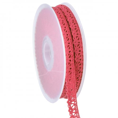 Spetsband rosa dekorationsband dekorativt band spets B12mm L20m
