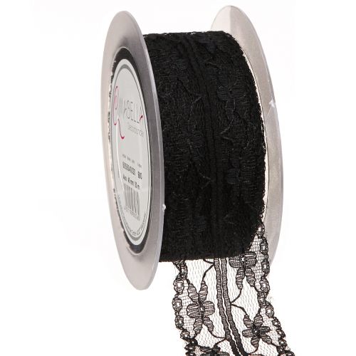 Artikel Spetsband vintage svart sorgeband spets 40mm 20m