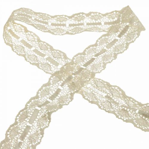 Spetsband spetskant deco band spetskräm 25mm 15m