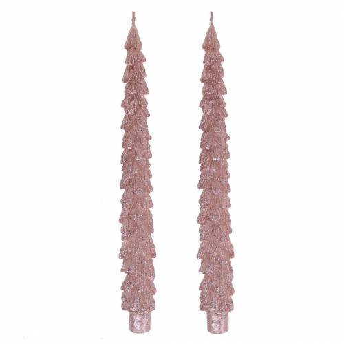 Floristik24 Pekade ljus granrosa metalliska 30mm × 260mm 2st