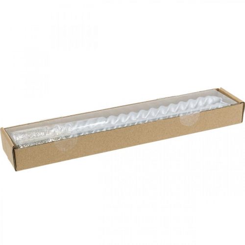 Floristik24 Koniska ljus vridna ljus spiralljus silver 24cm 2st