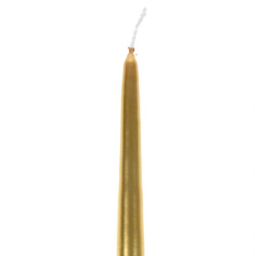 Floristik24 Koniska ljus 400/25 guld 8st