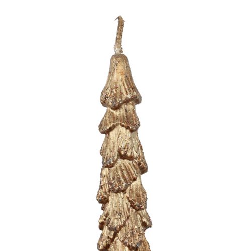 Floristik24 Taper Ljus Brun Metallic Ljus Julljus 25cm 2st