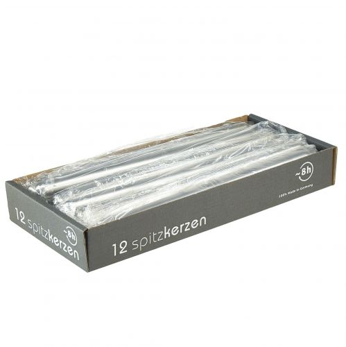 Floristik24 Avsmalnande ljus silver 250/23 12st