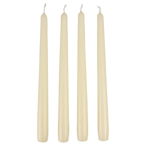 Avsmalnande ljus, stickljus, vitt elfenben, 250/23 mm, 12 stycken