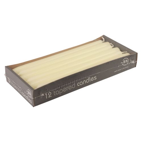 Floristik24 Avsmalnande ljus, stickljus, vitt elfenben, 250/23 mm, 12 stycken