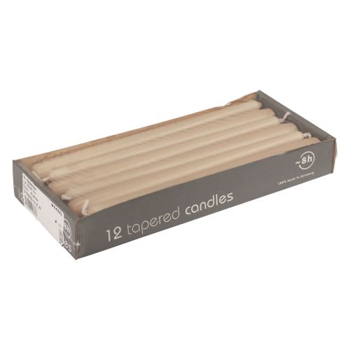 Floristik24 Avsmalnande ljus Wenzelljus beige 250/23mm 12 st