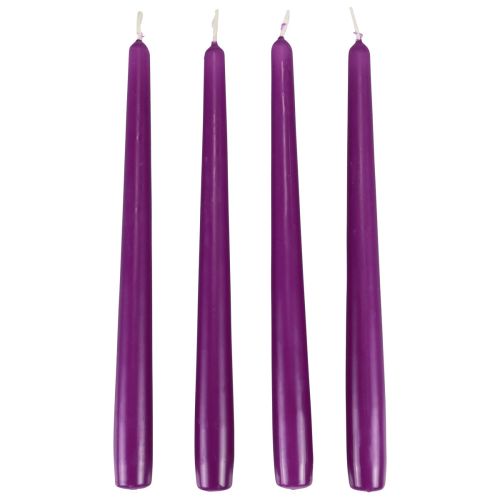 Avsmalnande ljus Wenzelljus lila 250/23mm 12st