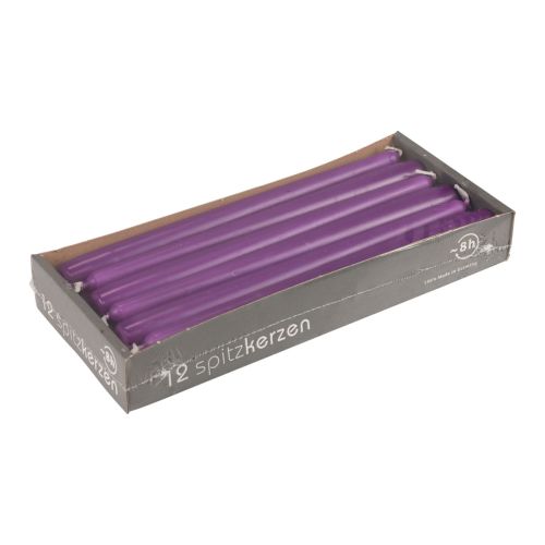 Floristik24 Avsmalnande ljus Wenzelljus lila 250/23mm 12 st
