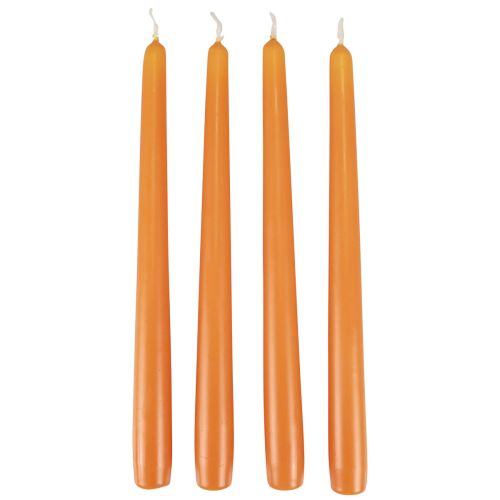 Floristik24 Avsmalnande ljus, stickljus, Wenzelljus, orange, 250/23 mm, 12 stycken