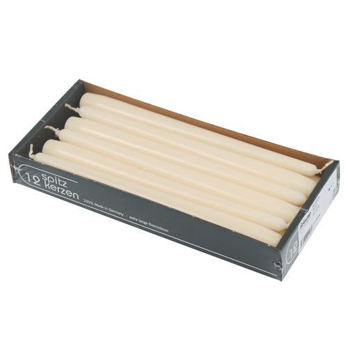 Floristik24 Taper ljus 250/23 grädde 12st.