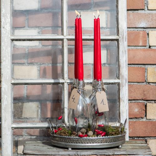 Koniska ljus 250/23 rubin (12 st.) | Floristik24.se