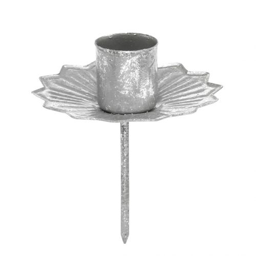 Artikel Avsmalnande ljushållare för stickning av silver antik look Ø7cm 4st