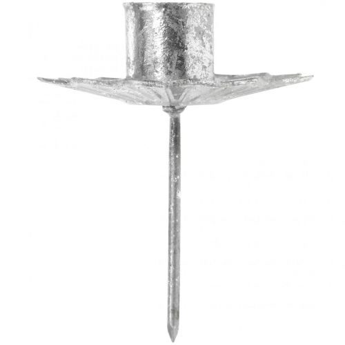 Artikel Avsmalnande ljushållare för stickning av silver antik look Ø7cm 4st