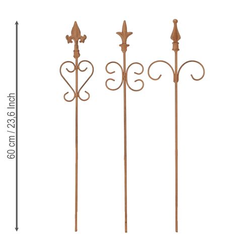 Floristik24 Vintage Trädgårdsdekoration Stick Edelrost Dekoration Diverse 58cm 3st