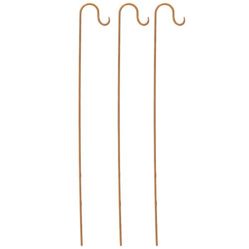 Floristik24 Stång med Krok Rostdekoration Trädgård Metalldekoration H80cm 3st