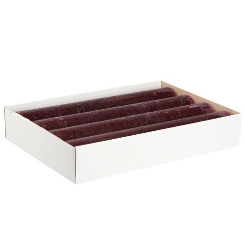 Artikel Koniska ljus enfärgade ljus vinröd 50x300mm 4 st