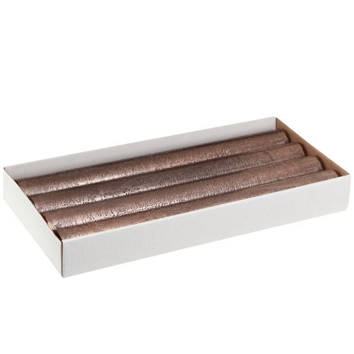Floristik24 Koniska ljus enfärgade kopparlackerade 34x300mm 4 st
