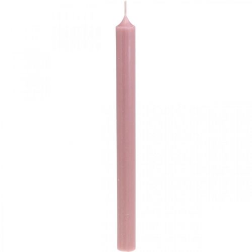 Rustika ljus, enfärgade rosa 350/28mm 4st