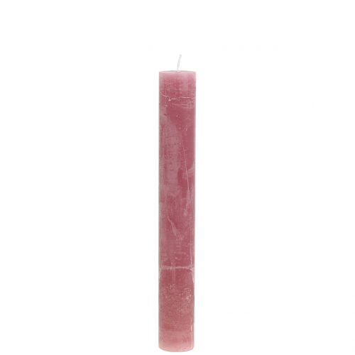 Floristik24 Taper ljus enfärgade gammalrosa 34mm x 240mm 4 st