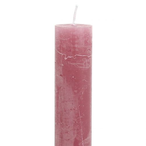 Floristik24 Koniska ljus enfärgade gammalrosa 34mm x 300mm 4 st