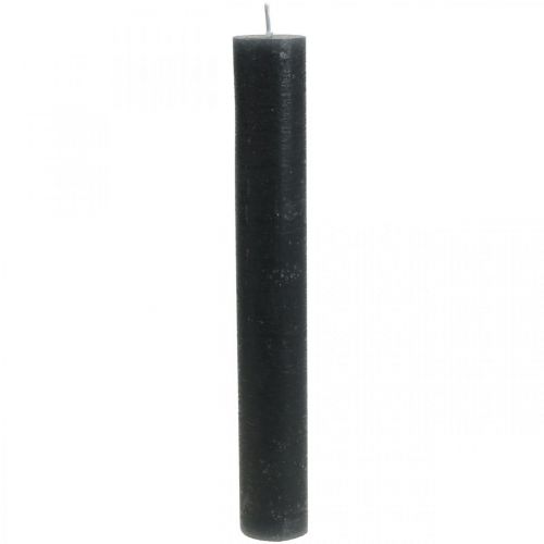 Floristik24 Koniska ljus enfärgade antracitljus 34×240mm 4 st
