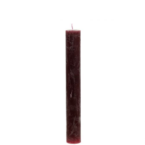 Floristik24 Koniska ljus enfärgade vinröd 34mm x 240mm 4st